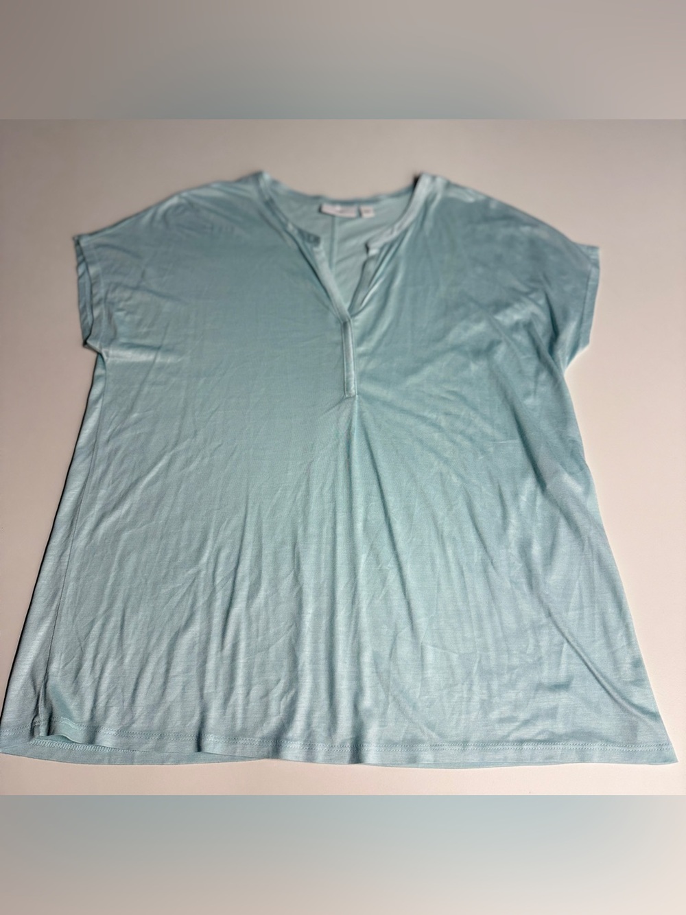 J. Jill Light Aqua Short Sleeve Henley